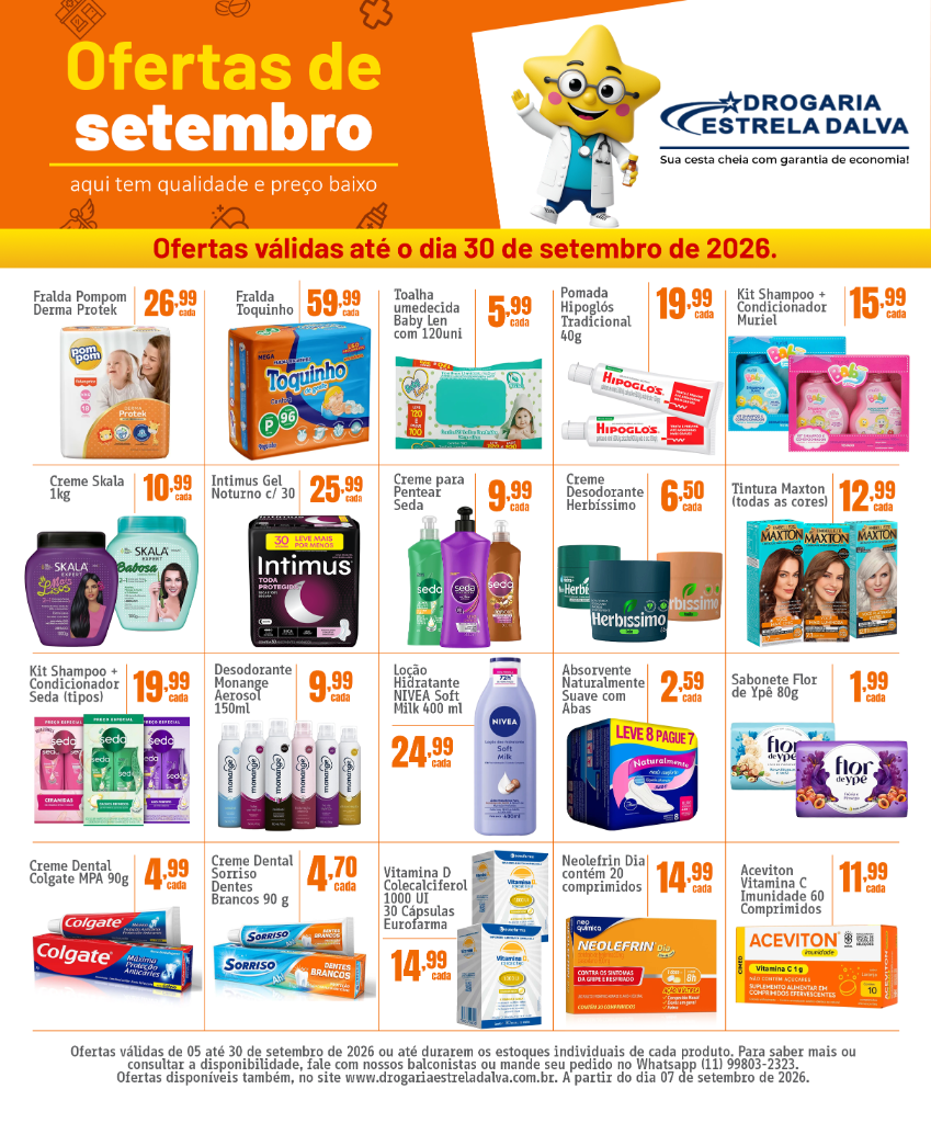 Tabloide Oficial de Ofertas de Setembro 2026 - Drogaria Estrela Dalva